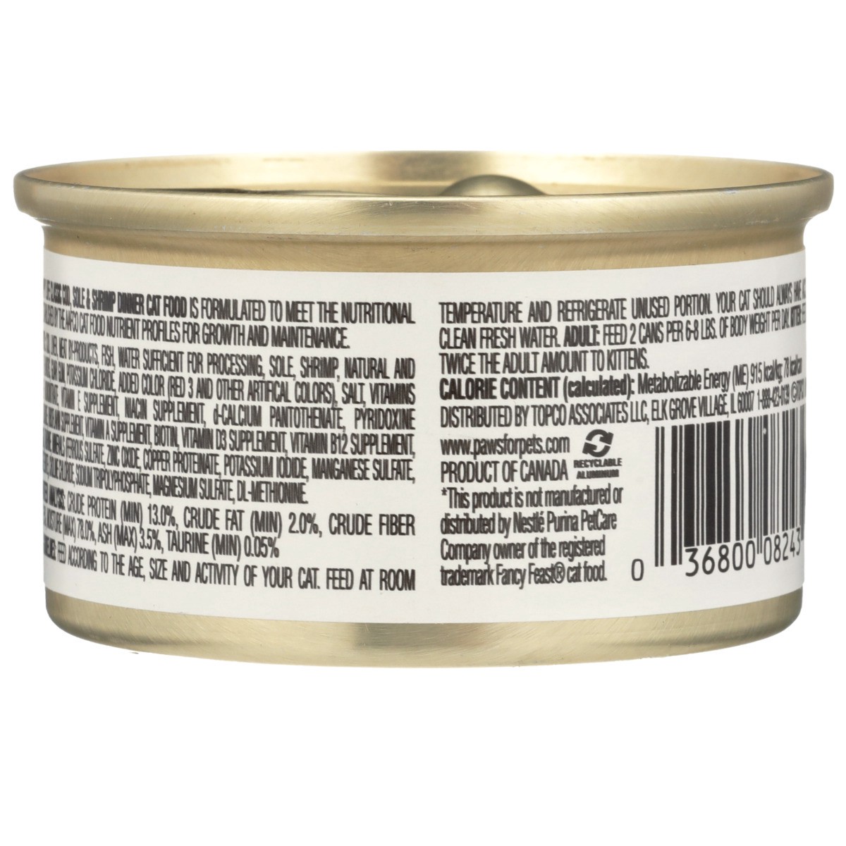 slide 3 of 10, Paws Happy Life Cod, Sole & Shrimp Dinner Classic Cat Food, 3 oz