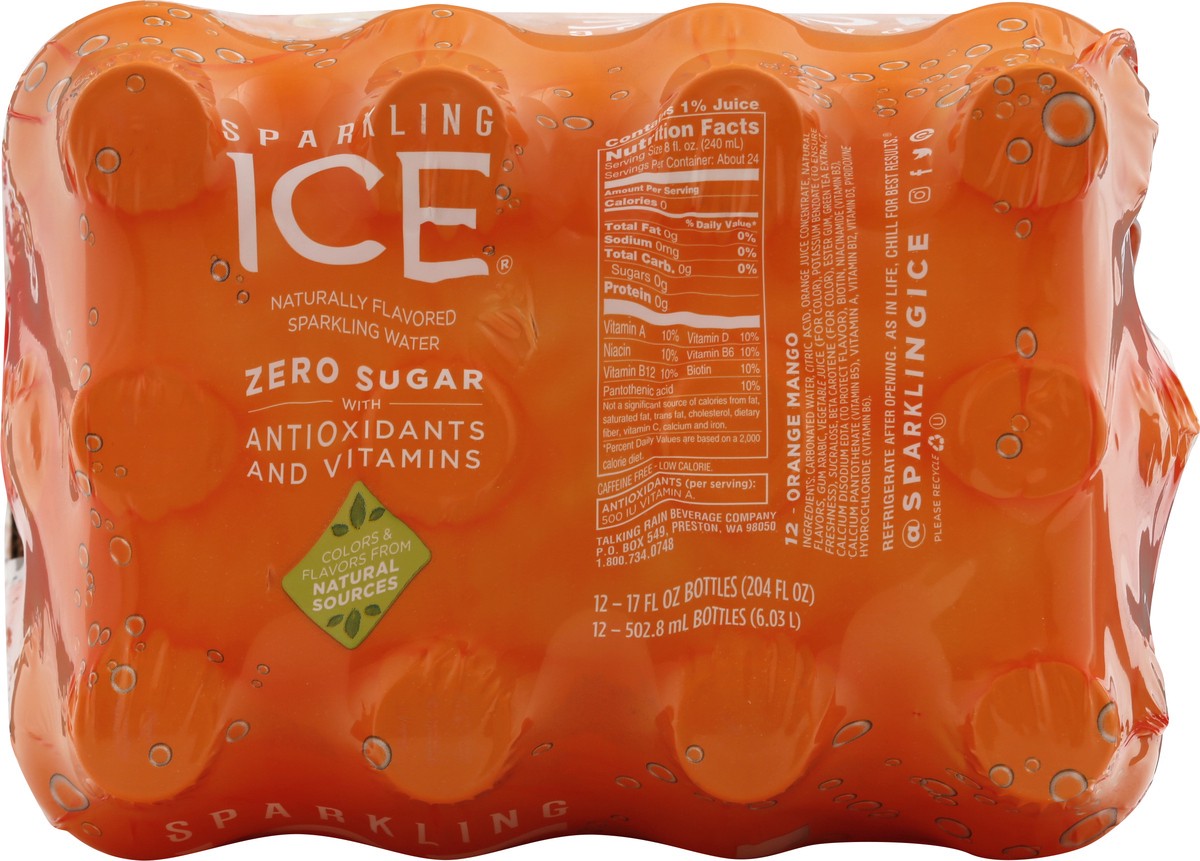 slide 5 of 10, Sparkling ICE Orange Mango, 17 Fl Oz Bottle Branded (Pack of 12), 12 ct; 17 fl oz