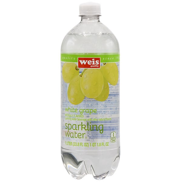 slide 1 of 6, Weis Quality Sparkling White Grape Water - 33.8 fl oz, 33.8 fl oz