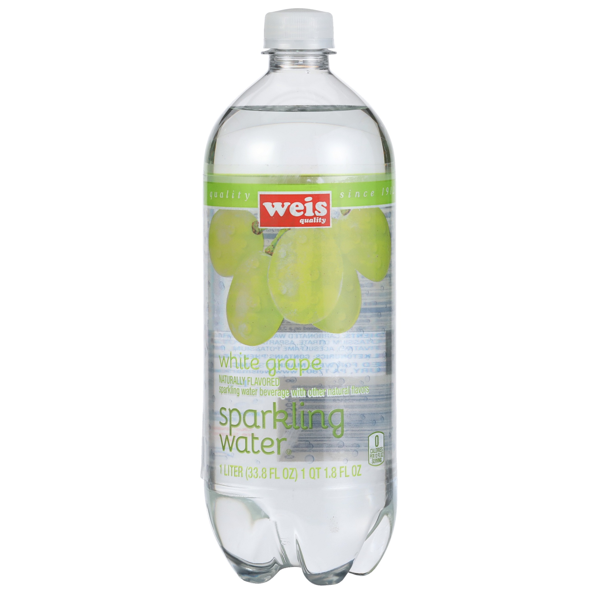 slide 1 of 6, Weis Quality Sparkling White Grape Water, 33.8 fl oz