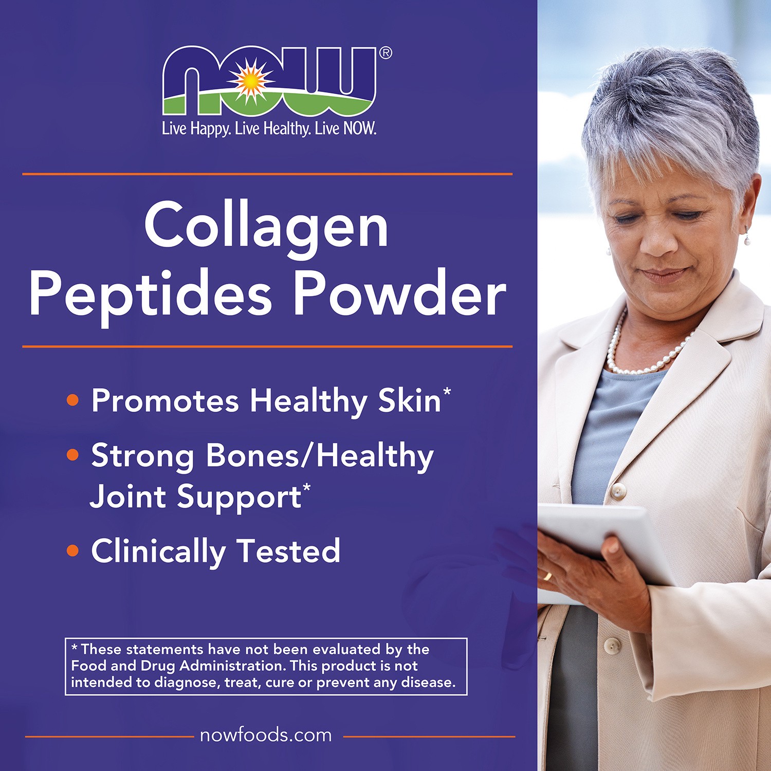 slide 4 of 5, NOW Collagen Peptides Powder - 8 oz., 8 oz