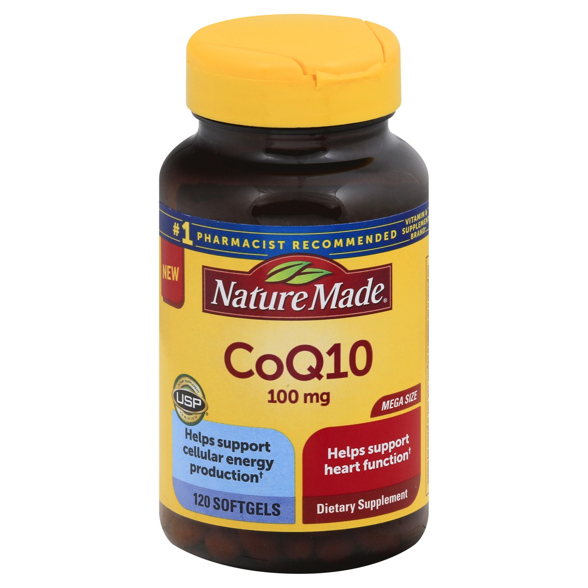 slide 1 of 29, Nature Made CoQ, Dietary Supplements for Heart Health and Cellular Energy Production, 120 Day Supply, 120 ct