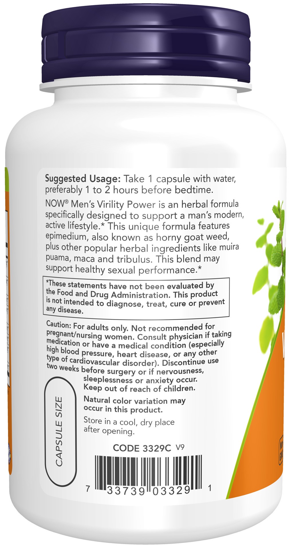 slide 3 of 4, NOW Men's Virility Power - 120 Veg Capsules, 120 ct