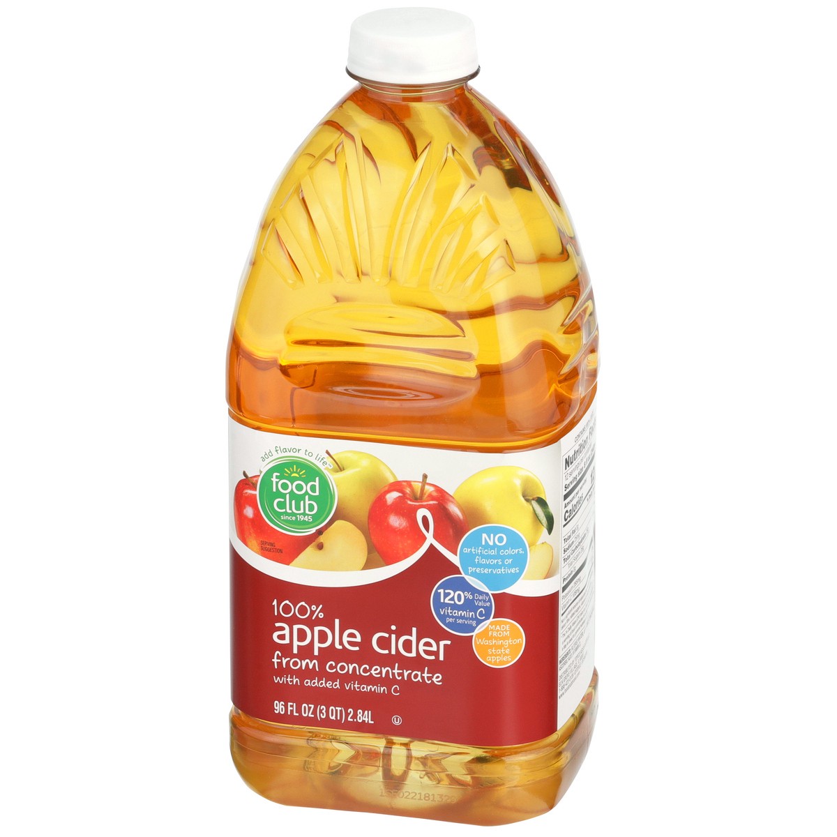 slide 8 of 9, Food Club 100% Apple Cider From Concentrate With Added Vitamin C - 96 oz, 96 oz