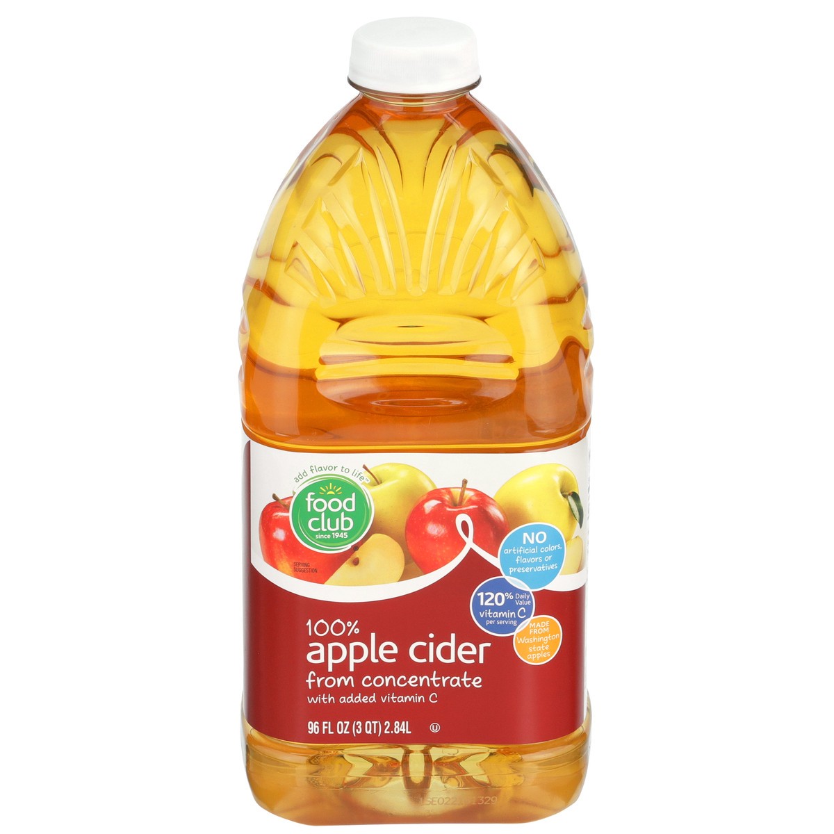 slide 1 of 9, Food Club 100% Apple Cider From Concentrate With Added Vitamin C - 96 oz, 96 oz