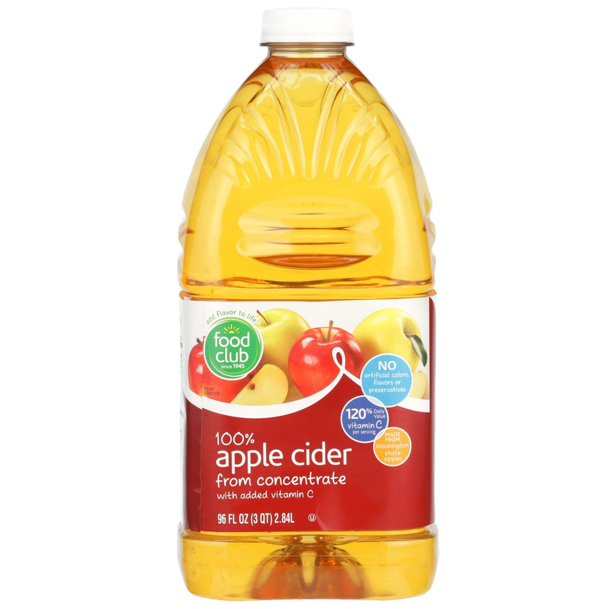 slide 3 of 9, Food Club 100% Apple Cider From Concentrate With Added Vitamin C - 96 oz, 96 oz