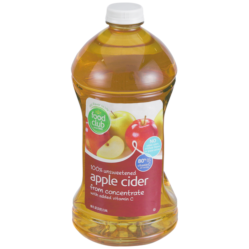 slide 1 of 1, Food Club 100% Apple Cider From Concentrate With Added Vitamin C, 96 oz
