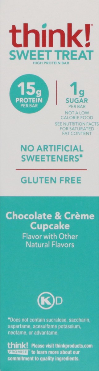 slide 7 of 9, think! High Protein Chocolate & Creme Cupcake Layered Protein Bar 5 - 2.01 oz Bars, 5 ct