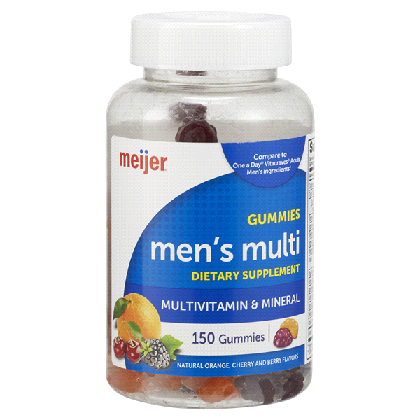 slide 1 of 1, Meijer Men's Multivitamin & Mineral Gummies, 150 ct