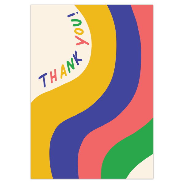 slide 2 of 2, Punch Studio Thank You Cards, 3-1/2"" X 5"", Rainbow, Box Of 12 Cards, 12 ct