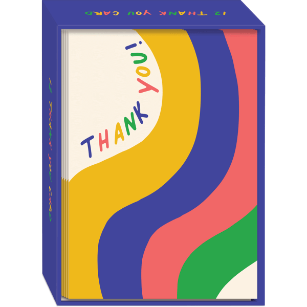 slide 1 of 2, Punch Studio Thank You Cards, 3-1/2"" X 5"", Rainbow, Box Of 12 Cards, 12 ct