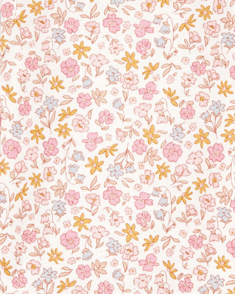 slide 5 of 6, Carter's Carters Baby 2-Piece Floral Bunny Long-Sleeve Tee & Coverall Set - Pink Pink 9M, 2 pc