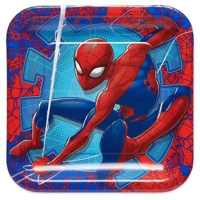 slide 1 of 2, Spider-Man Dinner Square Plate, 8 ct