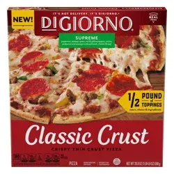DiGiorno Classic Crust Supreme Pizza on a Crispy Thin Crust, 20.8 oz (Frozen)