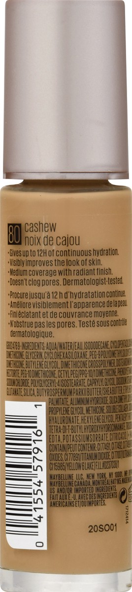 slide 6 of 11, Maybelline Dream Radiant Liquid Cashew 80 Hydrating Foundation 1 oz, 1 oz