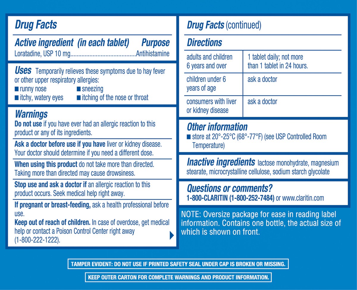 slide 4 of 9, Claritin Non-Drowsy Original Prescription Strength Indoor & Outdoor Tablets Allergies Relief 45 ea, 45 ct