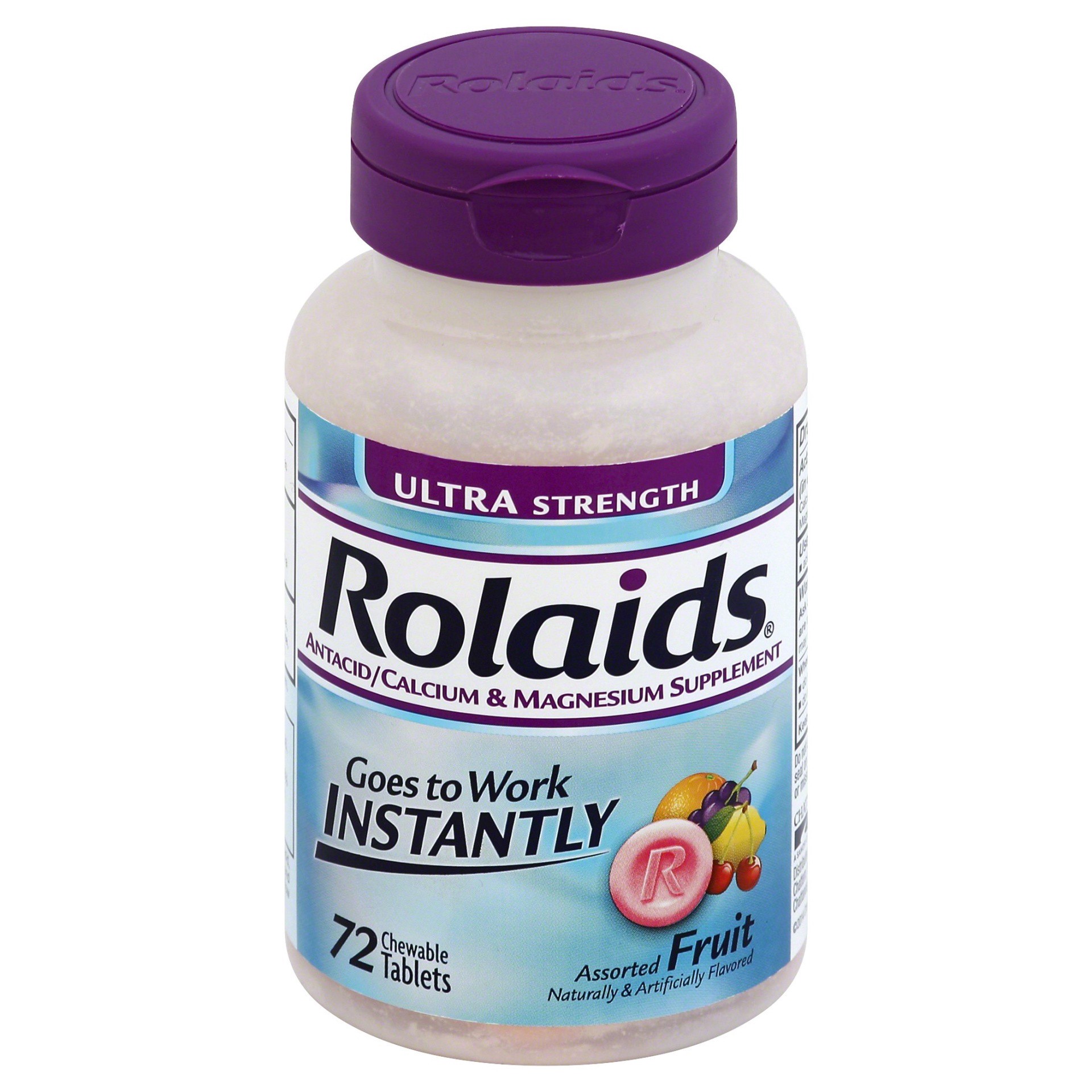 slide 1 of 3, Rolaids Chewable Tablets Ultra Strength Assorted Fruit Antacid 72 ea, 72 ct