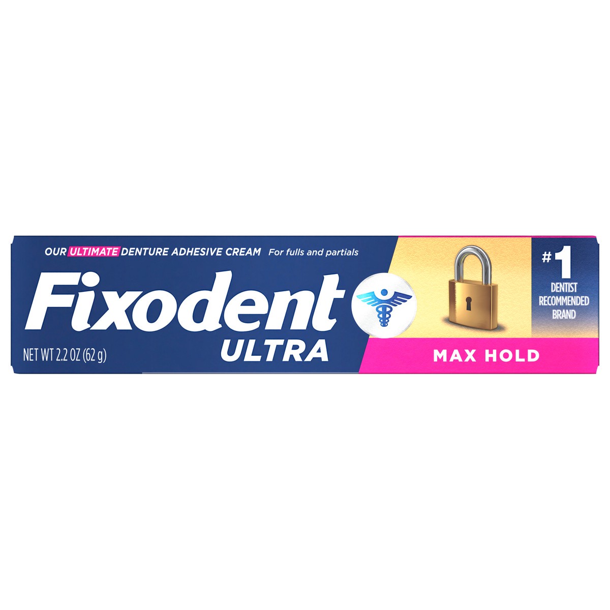 slide 1 of 5, Fixodent Ultra Max Hold Secure Denture Adhesive 2.2oz, 2.2 oz