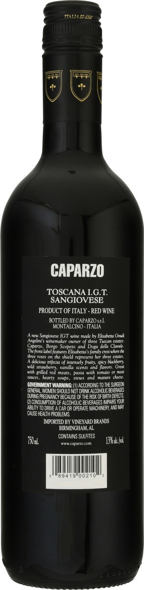 slide 5 of 12, Caparzo Toscana IGT Sangiovese Red Wine 750 ml, 1 ct