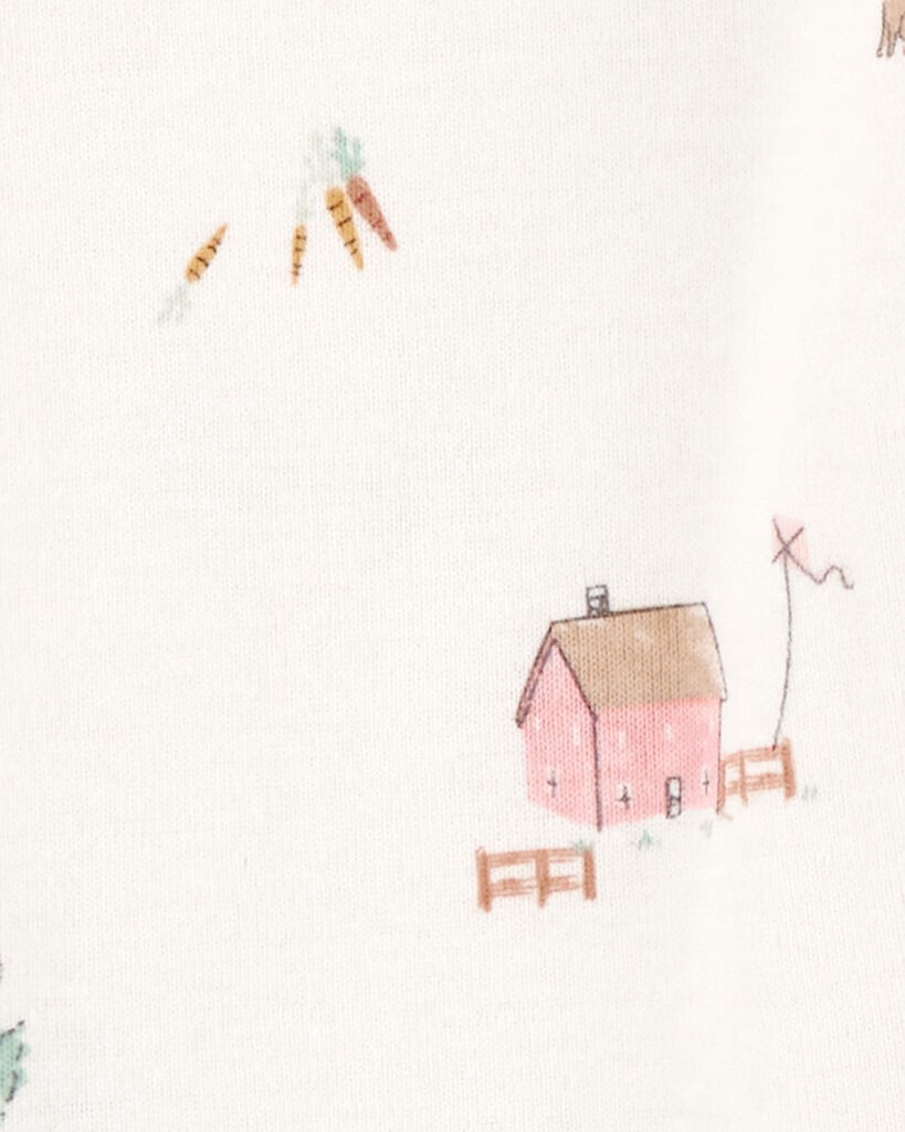 slide 2 of 4, Carter's Carters Baby 4-Piece Farm Print Outfit Set - White/Pink White/Pink 12M, 4 pc