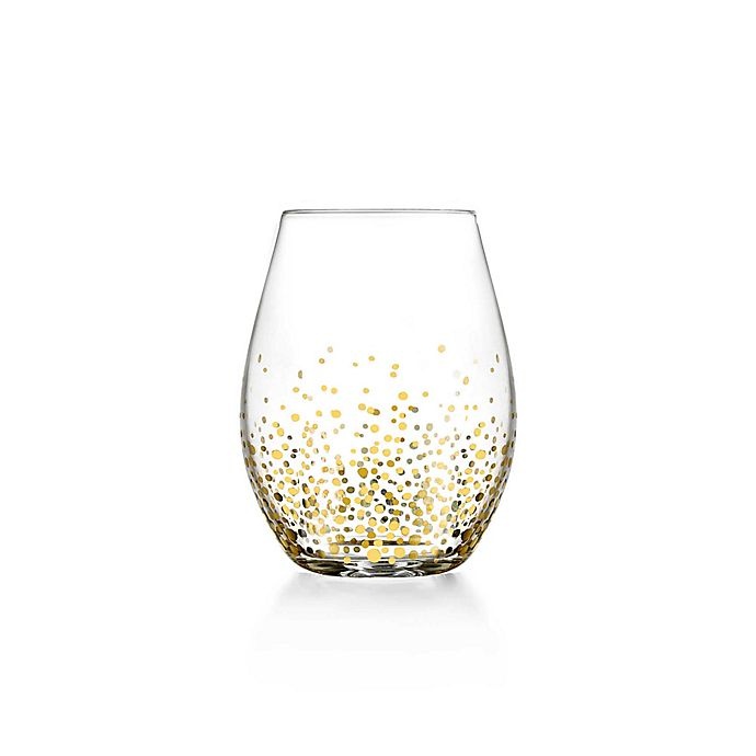slide 1 of 2, Fitz and Floyd Luster Stemless Wine Glasses - Gold, 4 ct