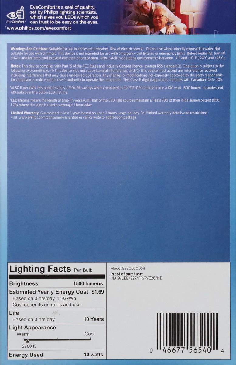 slide 4 of 9, Philips 14 Watts Soft White LED Light Bulbs 4 ea, 4 ct