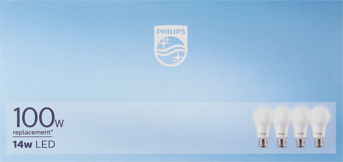 slide 6 of 9, Philips 14 Watts Soft White LED Light Bulbs 4 ea, 4 ct