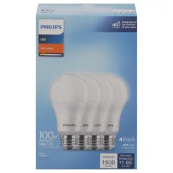 Philips 14 Watts Soft White LED Light Bulbs 4 ea