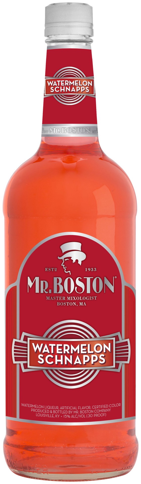 slide 1 of 5, Mr. Boston Watermelon Schnapps, 1 liter