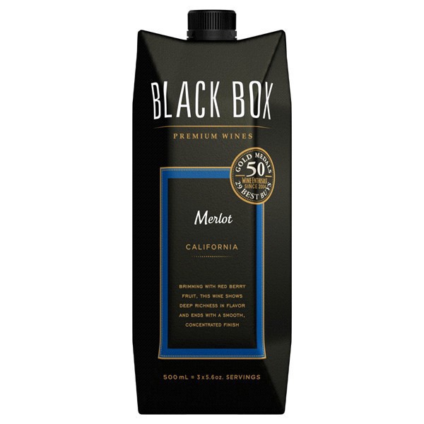 slide 11 of 13, Black Box Tetra Merlot, 500 ml