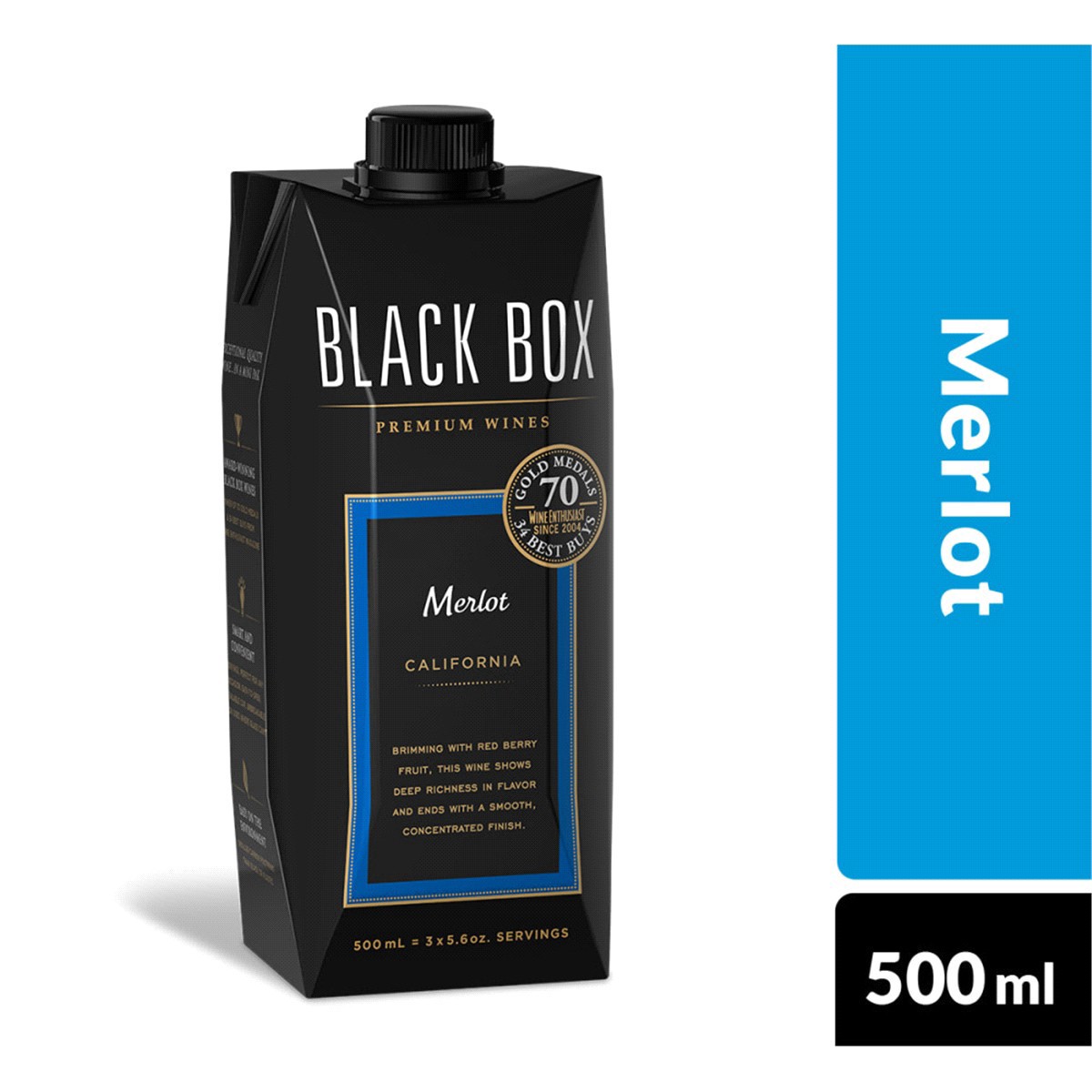 slide 1 of 13, Black Box Tetra Merlot, 500 ml