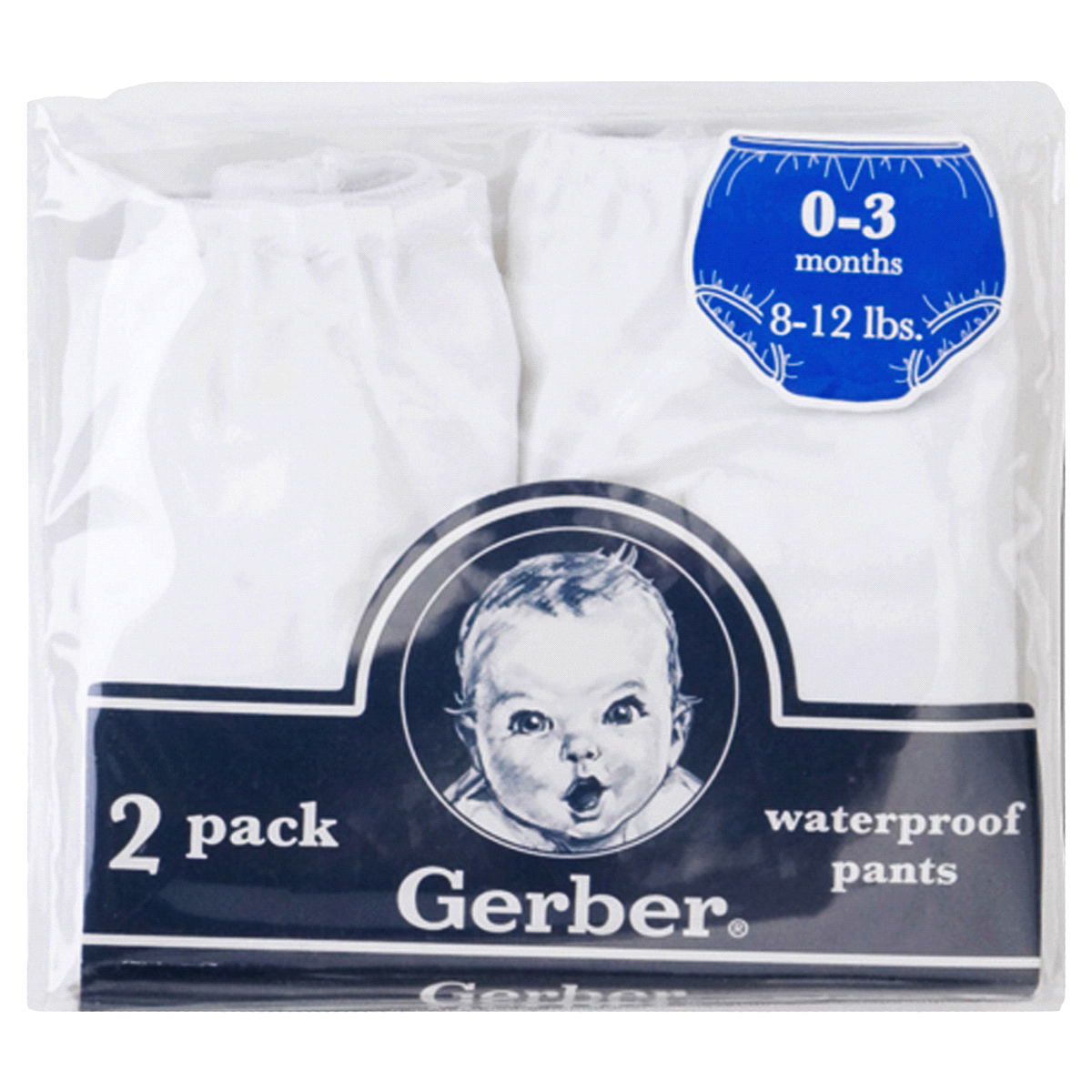 slide 1 of 2, Gerber White Waterproof Pant, 2T