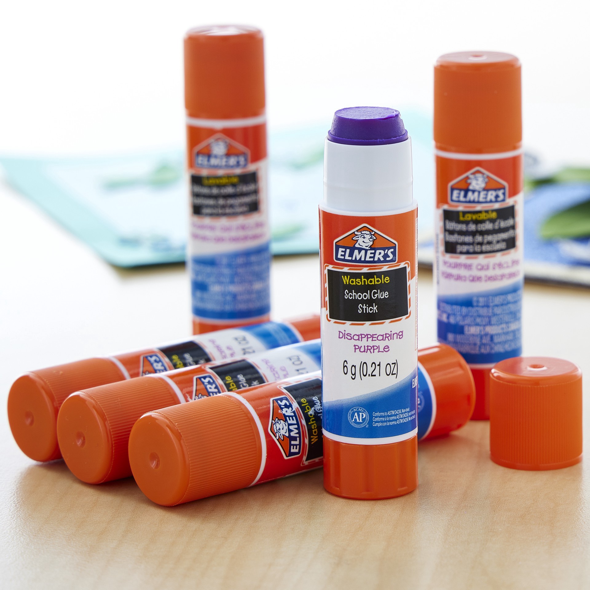 slide 2 of 2, Elmer's Elmer's Disappearing Purple School Glue Stick, 6 Count, 1 ct