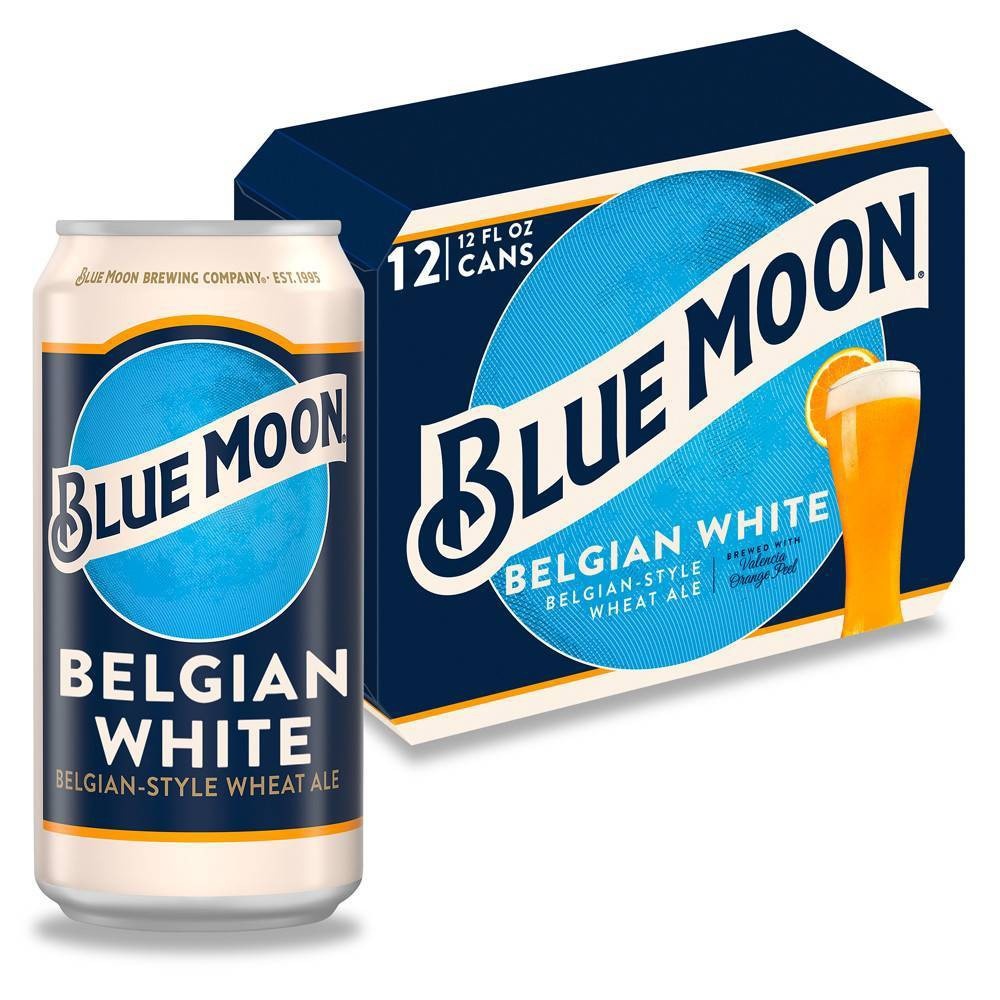 slide 1 of 2, Blue Moon Belgian White Wheat Ale, 12 ct; 12 fl oz
