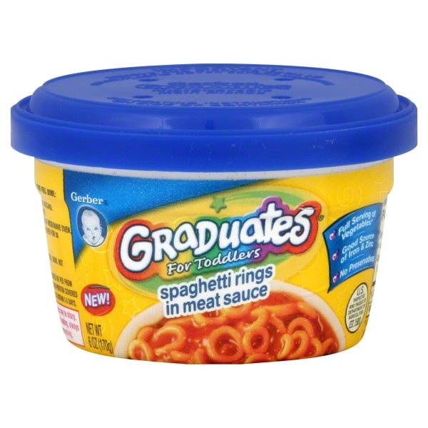 slide 1 of 1, Gerber Graduates for Toddlers Lil' Meals Spaghetti Rings in Meat Sauce, 1 ct