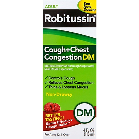 slide 1 of 1, Robitussin Cough & Chest Congestion Dm, 4 fl oz