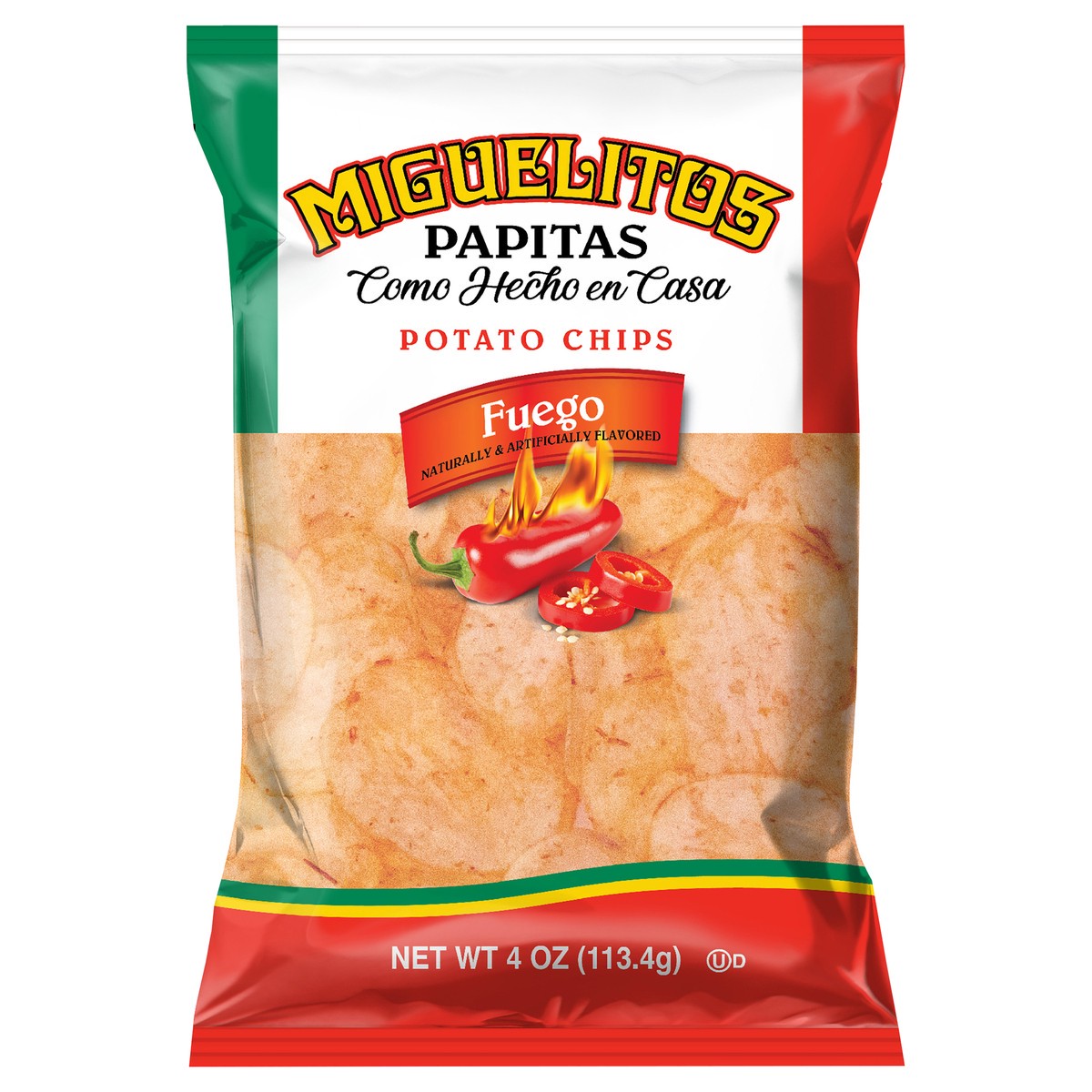 slide 1 of 9, Miguelitos 4 oz Miguelitos Fuego Potato Chips, 4 oz