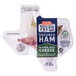 H-E-B Select Ingredients Uncured Ham with Pepper Jack Cheese Snack Tray