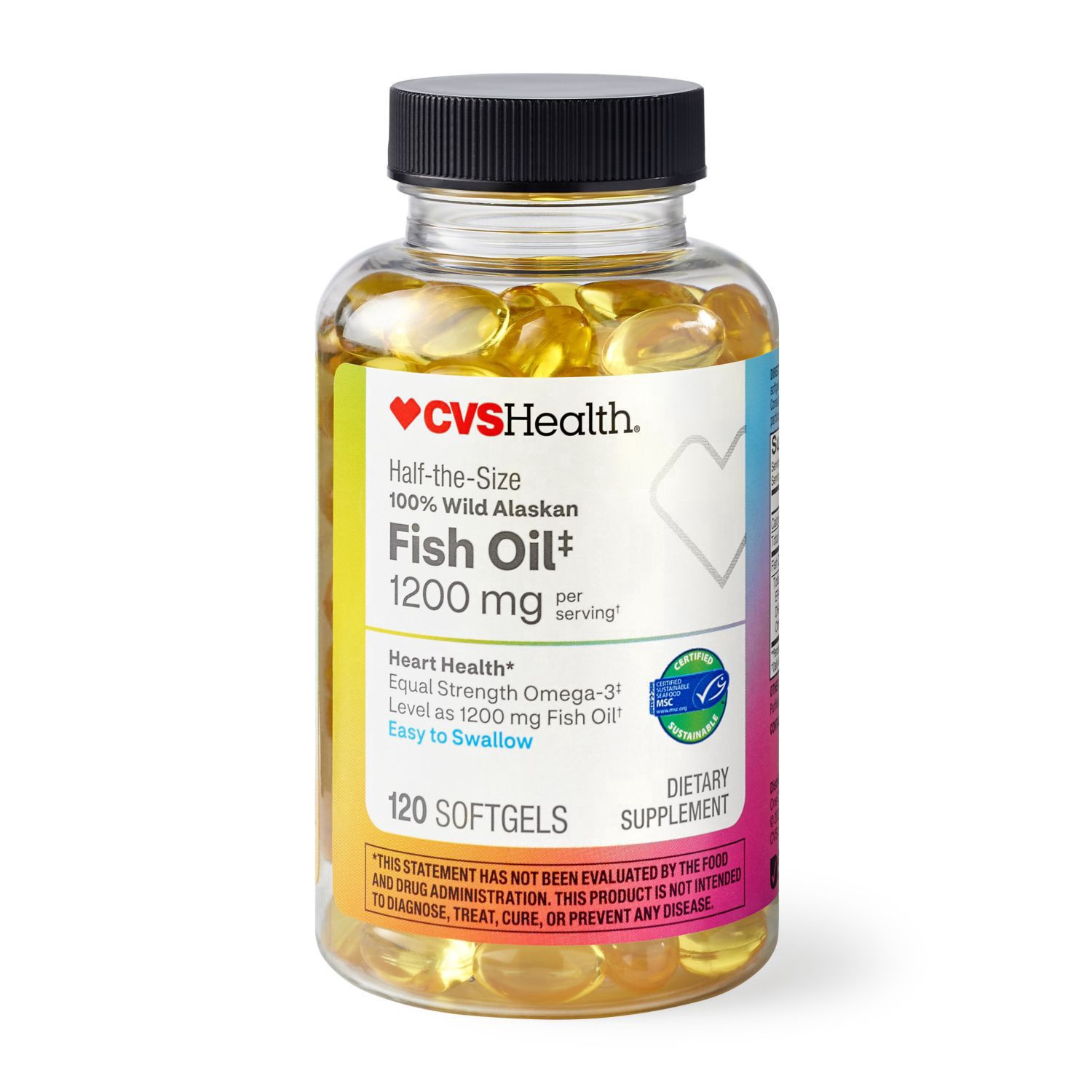 slide 1 of 1, CVS Health Half Size Fish Oil 1200Mg, 120 Ct, 120 ct
