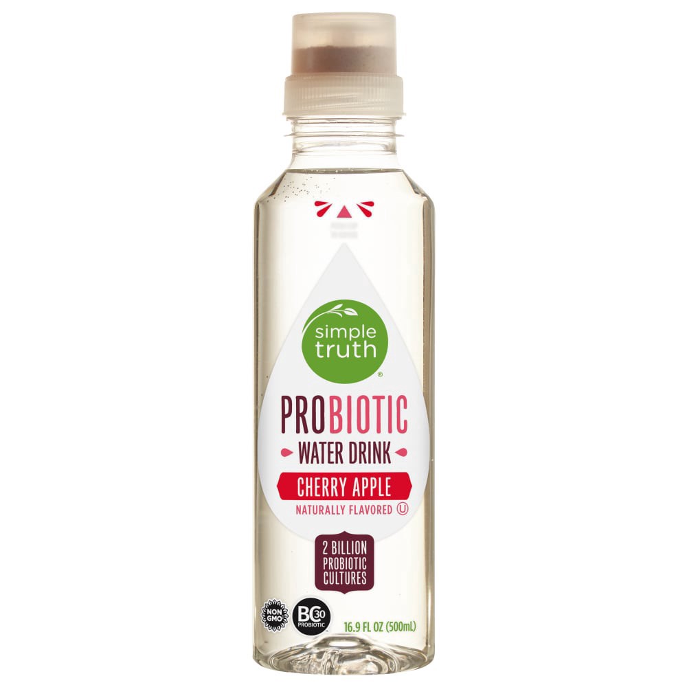 slide 1 of 4, Simple Truth Probiotic Cherry Apple Water Drink - 16.9 fl oz, 16.9 fl oz