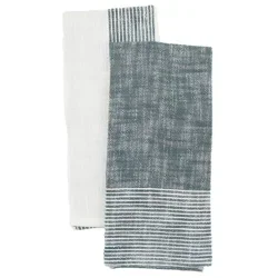Haven + Key Slub Chambray Cotton Kitchen Towels - Blue