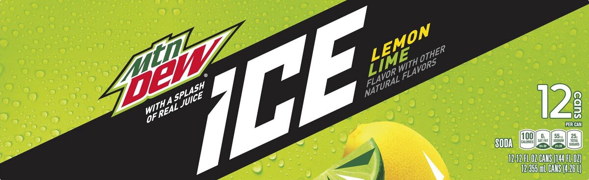 slide 6 of 7, Mountain Dew Ice Lemon Lime, 12 ct; 12 fl oz