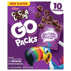 Kellogg''s Cocoa Loops Go Packs Cereal Original, Kids Snacks, 10 Count