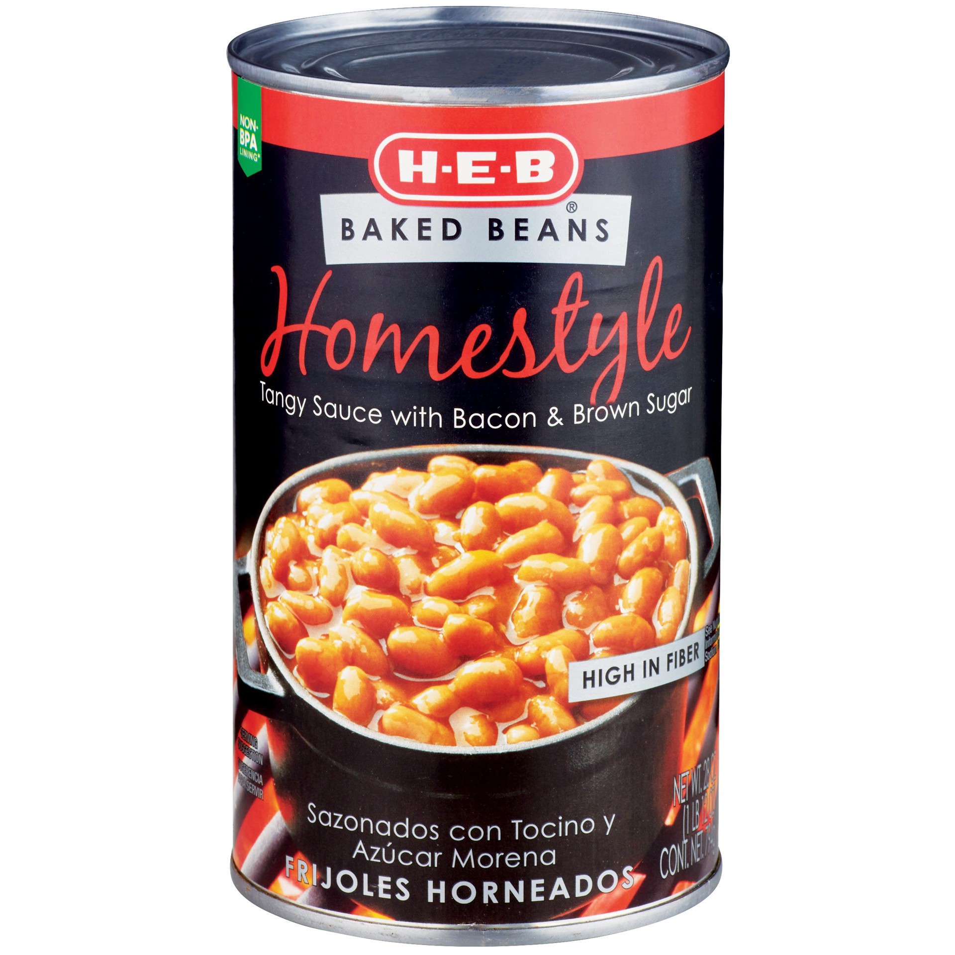 slide 1 of 1, H-E-B Homestyle Baked Beans, 28 oz