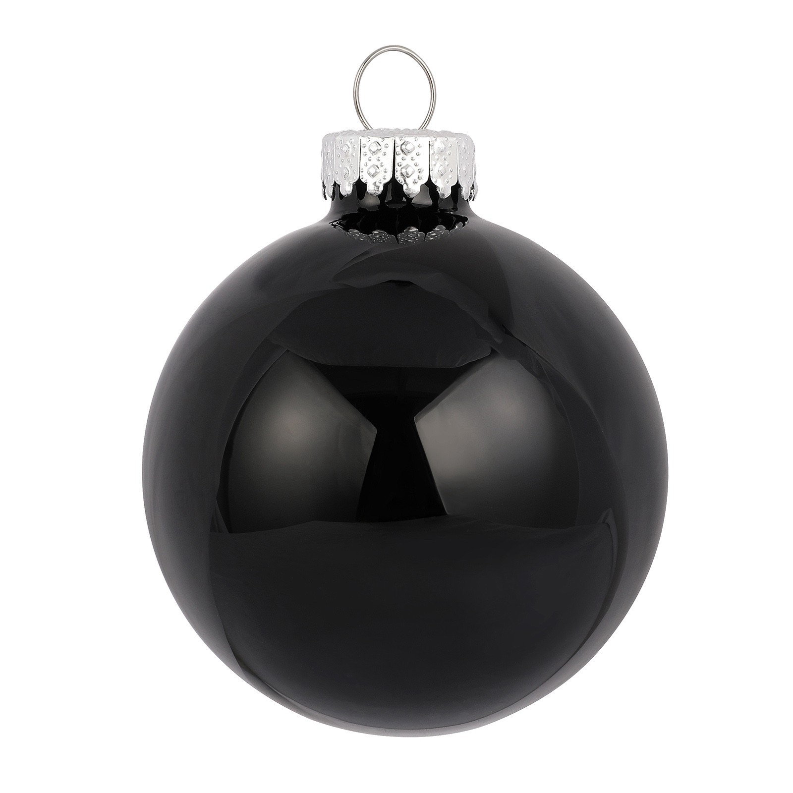 slide 3 of 3, 6 Pack 2.5" Black Shiny Glass Ball Ornaments By Ashland, 6 ct
