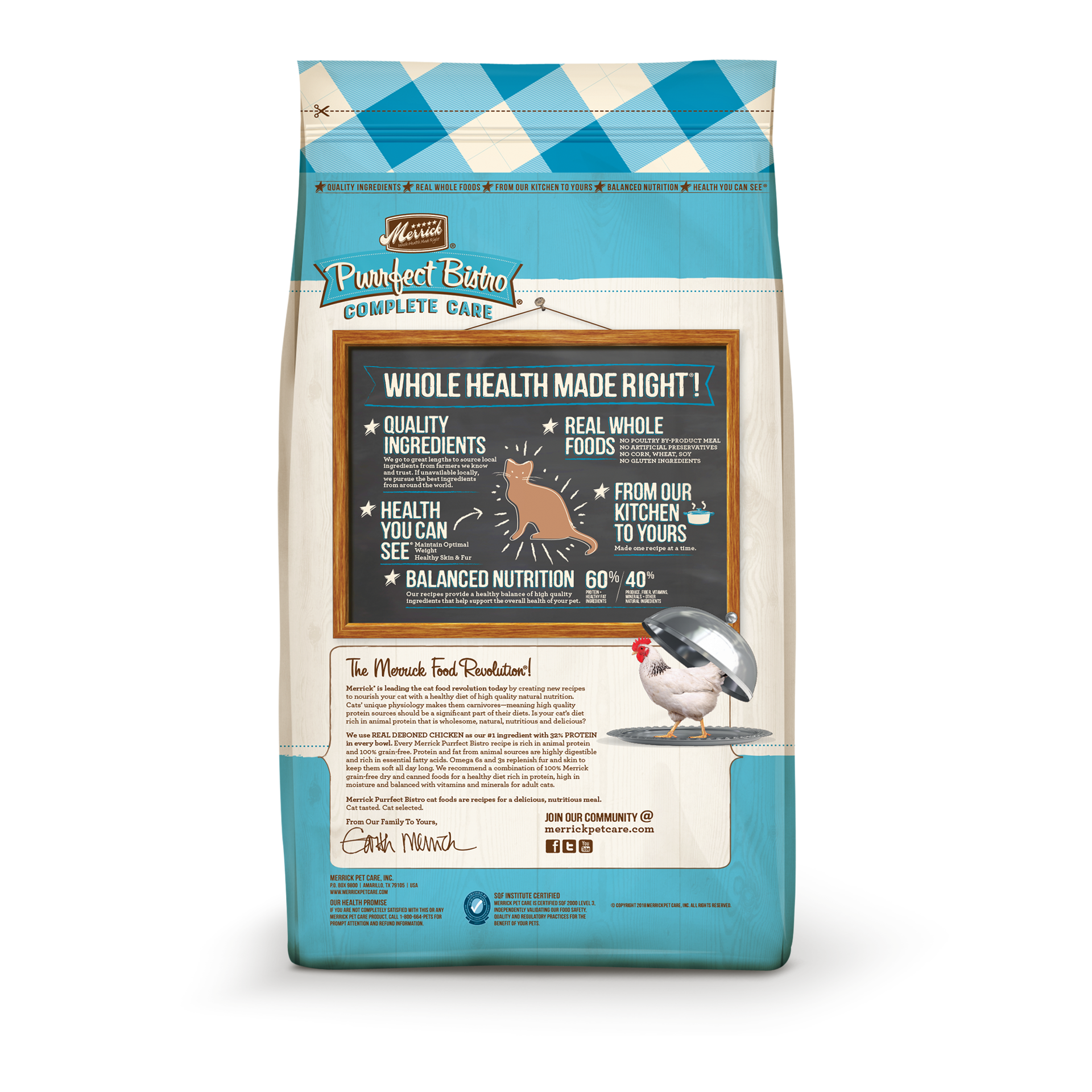 slide 3 of 4, Merrick Purrfect Bistro Grain Free Cat Food, Complete Care Weight Control Dry Cat Food Recipe - 7 lb Bag, 7 lb