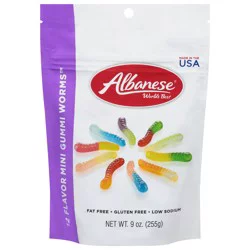 Albanese World's Best 12 Flavor Mini Gummi Worms 9 oz