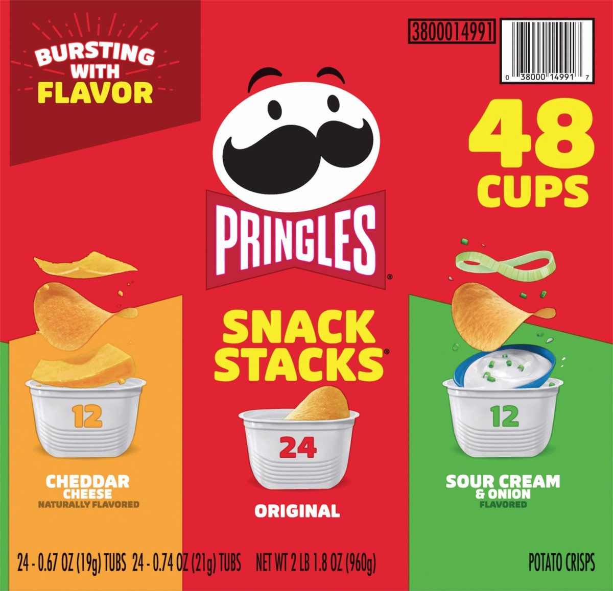 slide 11 of 13, Pringles Potato Crisps Chips, Variety Pack, 33.8 oz, 48 Count, 33.84 oz