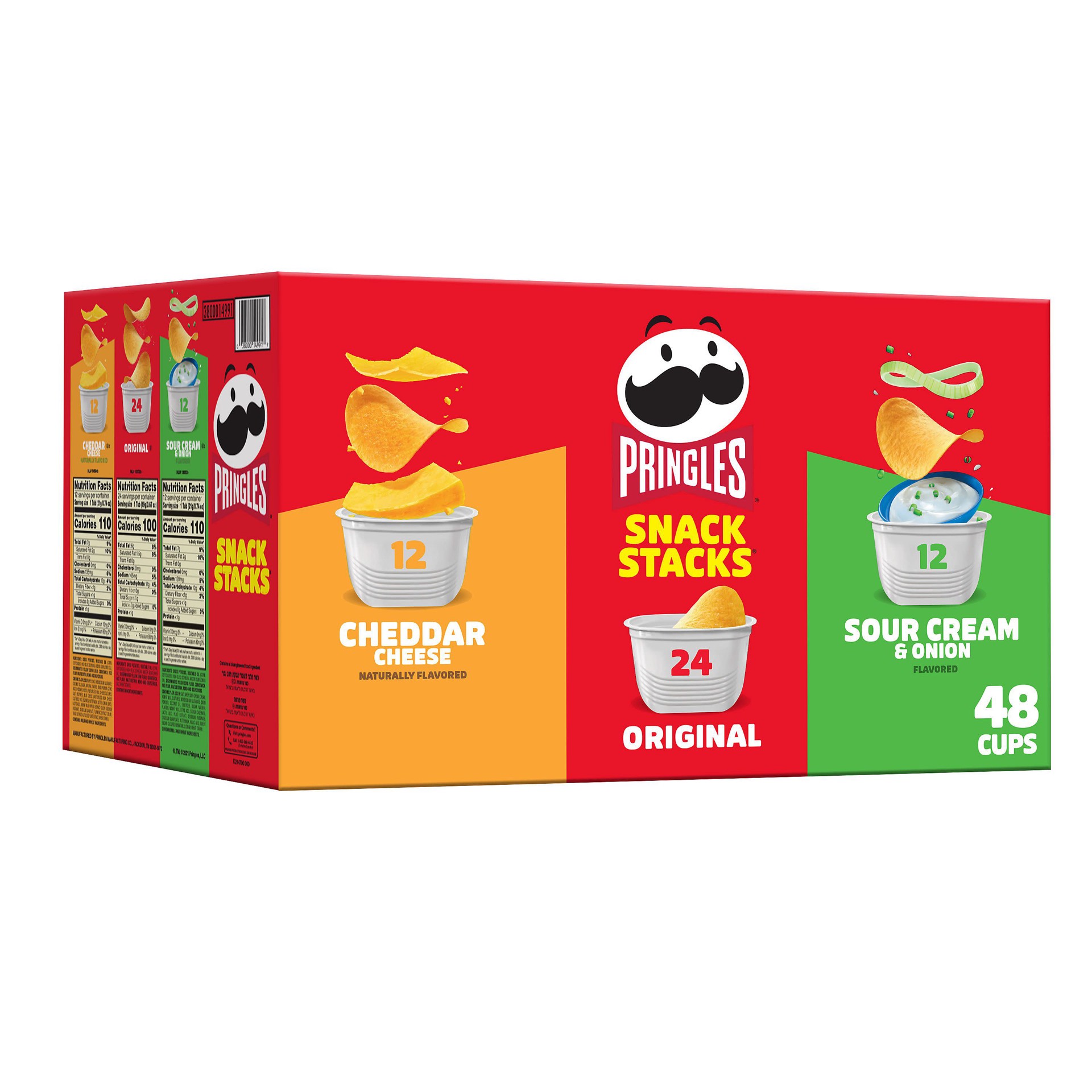 slide 1 of 13, Pringles Potato Crisps Chips, Lunch Snacks, On-the-Go Snacks, Snack Stacks, Variety Pack, 33.8oz Box, 48 Cups, 33.84 oz