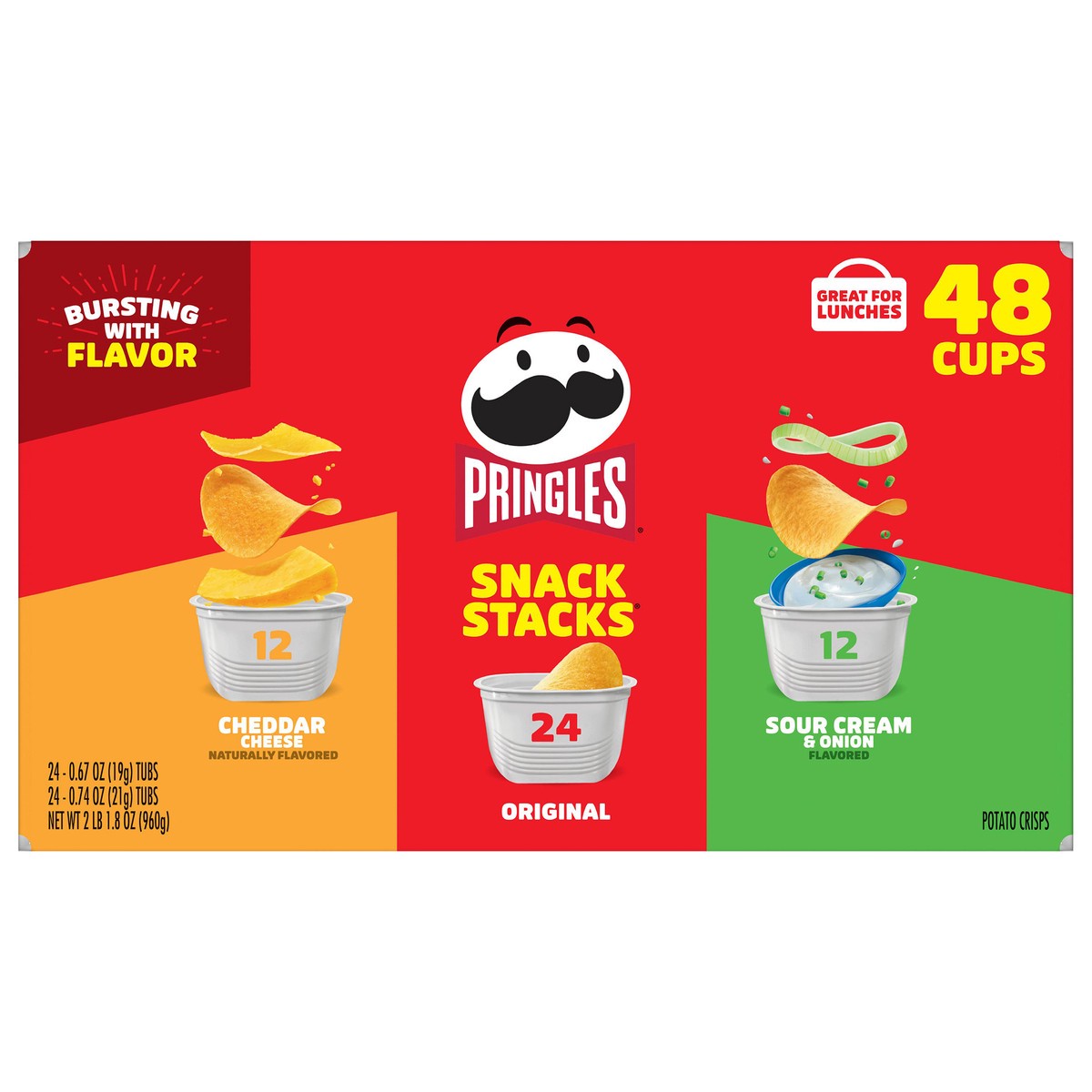 slide 1 of 13, Pringles Variety Pack Potato Crisps Chips, 48 ct
